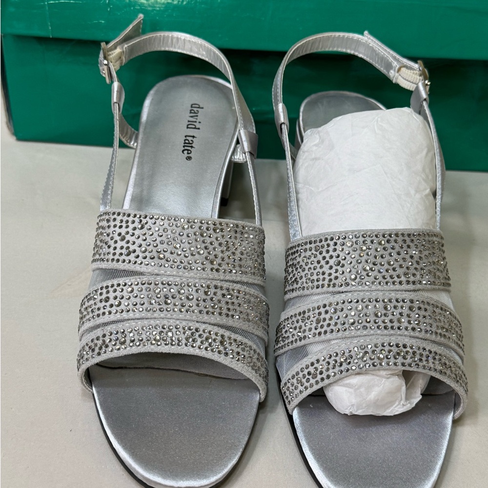 David Tate Satin Sparkle Sandals Size 8 NWT - Picture 7 of 16